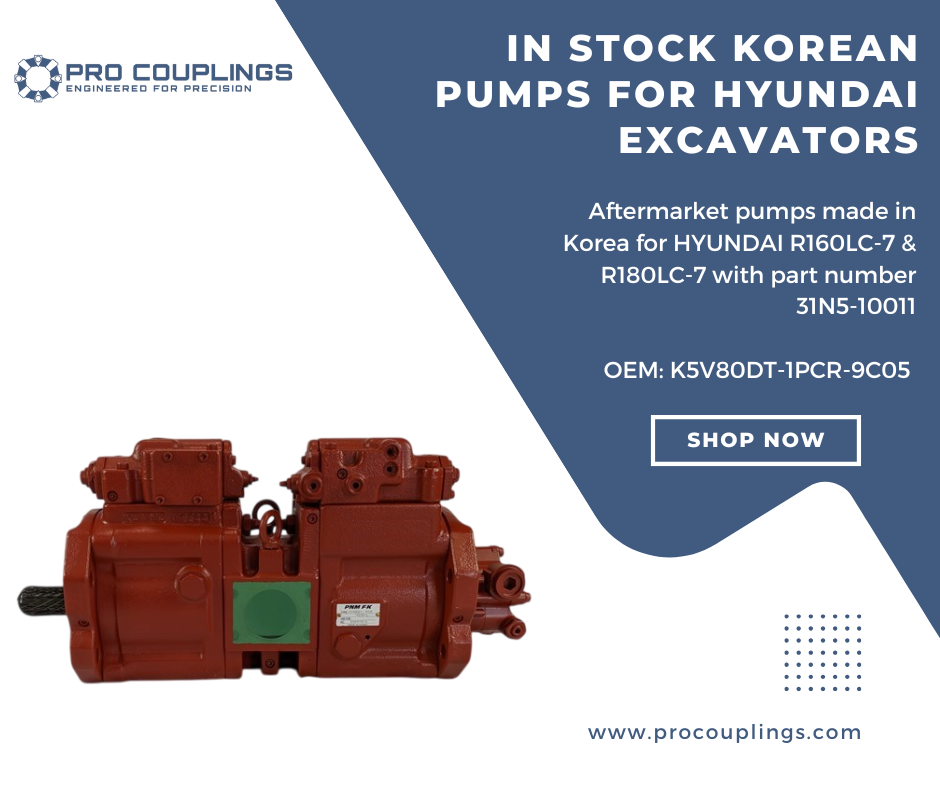 Hyundai R160LC-7 & R180LC-7 Hydraulic Pump P/N: 31N5-10011